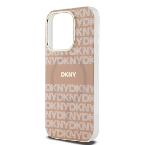Etui DKNY IML Mono & Stripe MagSafe na iPhone 15 Pro - różowe Etui DKNY IML Mono & Stripe MagSafe na iPhone 15 Pro - różowe