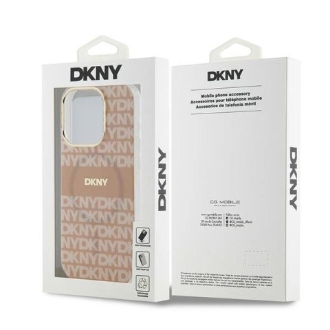 Etui DKNY IML Mono & Stripe MagSafe na iPhone 15 Pro - różowe Etui DKNY IML Mono & Stripe MagSafe na iPhone 15 Pro - różowe