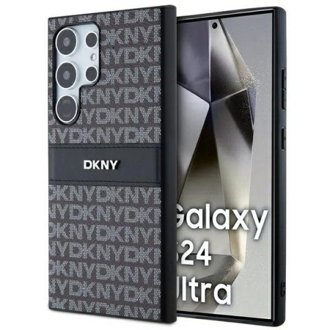 Etui DKNY Leather Mono Stripe & Metal Logo na Samsung Galaxy S24 Ultra - czarne Etui DKNY Leather Mono Stripe & Metal Logo na Samsung Galaxy S24 Ultra - czarne