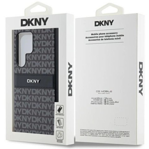 Etui DKNY Leather Mono Stripe & Metal Logo na Samsung Galaxy S24 Ultra - czarne Etui DKNY Leather Mono Stripe & Metal Logo na Samsung Galaxy S24 Ultra - czarne