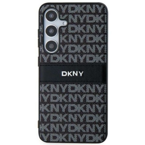 Etui DKNY Leather Mono Stripe & Metal Logo na Samsung Galaxy S24+ - czarne Etui DKNY Leather Mono Stripe & Metal Logo na Samsung Galaxy S24+ - czarne