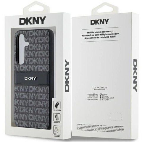 Etui DKNY Leather Mono Stripe & Metal Logo na Samsung Galaxy S24+ - czarne Etui DKNY Leather Mono Stripe & Metal Logo na Samsung Galaxy S24+ - czarne