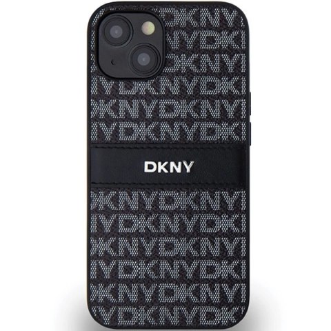 Etui DKNY Leather Mono Stripe & Metal Logo na iPhone 15 Plus / 14 Plus - czarne Etui DKNY Leather Mono Stripe & Metal Logo na iPhone 15 Plus / 14 Plus - czarne