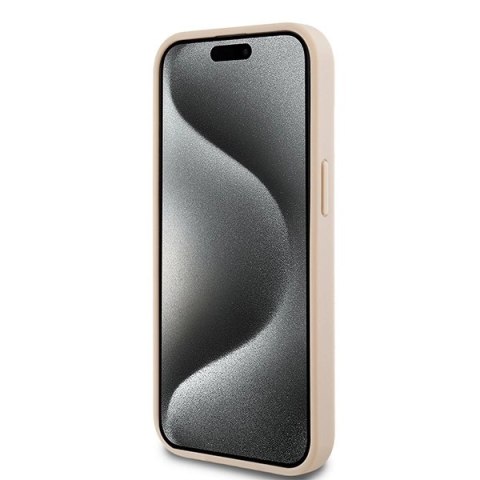 Etui DKNY Leather Mono Stripe & Metal Logo na iPhone 15 Plus / 14 Plus - różowe Etui DKNY Leather Mono Stripe & Metal Logo na iPhone 15 Plus / 14 Plus - różowe