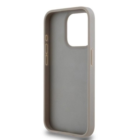 Etui DKNY Leather Mono Stripe & Metal Logo na iPhone 15 Pro Max - beżowe Etui DKNY Leather Mono Stripe & Metal Logo na iPhone 15 Pro Max - beżowe