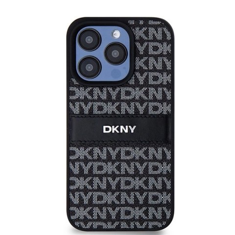 Etui DKNY Leather Mono Stripe & Metal Logo na iPhone 15 Pro Max - czarne