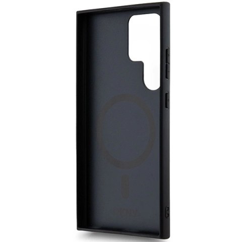 Etui DKNY Leather Pattern Metal Logo MagSafe na Samsung Galaxy S24 Ultra - czarne Etui DKNY Leather Pattern Metal Logo MagSafe na Samsung Galaxy S24 Ultra - czarne