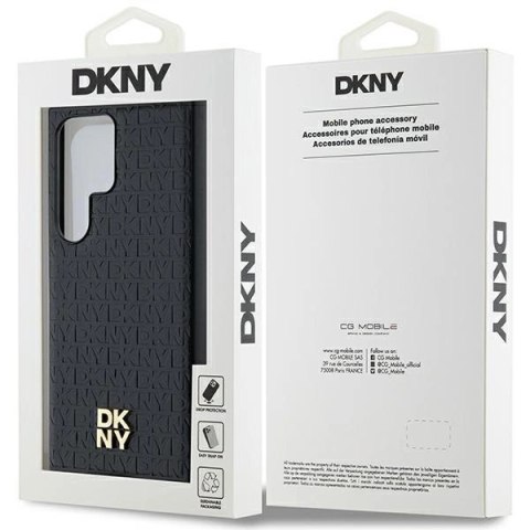 Etui DKNY Leather Pattern Metal Logo MagSafe na Samsung Galaxy S24 Ultra - czarne Etui DKNY Leather Pattern Metal Logo MagSafe na Samsung Galaxy S24 Ultra - czarne