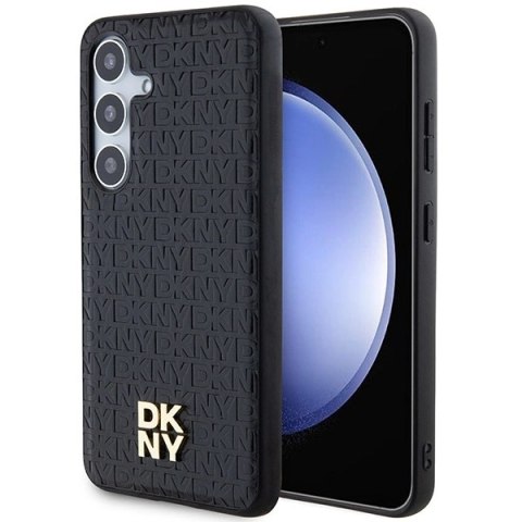 Etui DKNY Leather Pattern Metal Logo MagSafe na Samsung Galaxy S24+ - czarne Etui DKNY Leather Pattern Metal Logo MagSafe na Samsung Galaxy S24+ - czarne