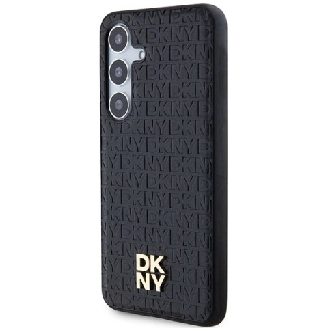Etui DKNY Leather Pattern Metal Logo MagSafe na Samsung Galaxy S24+ - czarne Etui DKNY Leather Pattern Metal Logo MagSafe na Samsung Galaxy S24+ - czarne