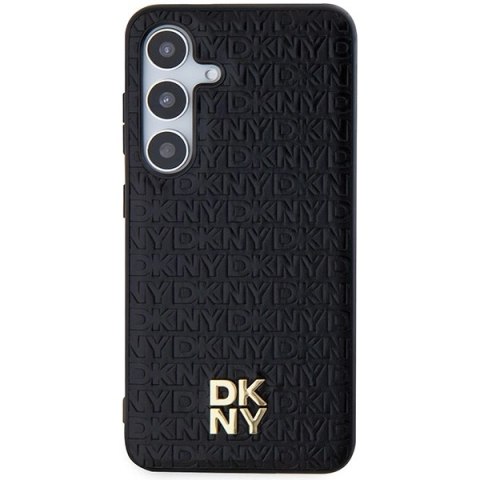 Etui DKNY Leather Pattern Metal Logo MagSafe na Samsung Galaxy S24+ - czarne Etui DKNY Leather Pattern Metal Logo MagSafe na Samsung Galaxy S24+ - czarne