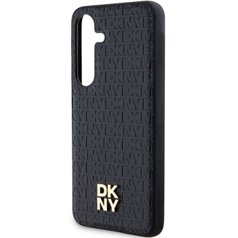 Etui DKNY Leather Pattern Metal Logo MagSafe na Samsung Galaxy S24+ - czarne Etui DKNY Leather Pattern Metal Logo MagSafe na Samsung Galaxy S24+ - czarne