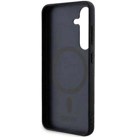 Etui DKNY Leather Pattern Metal Logo MagSafe na Samsung Galaxy S24+ - czarne Etui DKNY Leather Pattern Metal Logo MagSafe na Samsung Galaxy S24+ - czarne