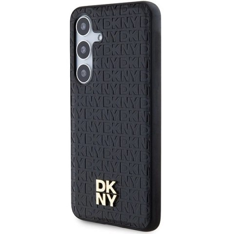 Etui DKNY Leather Pattern Metal Logo MagSafe na Samsung Galaxy S24 - czarne Etui DKNY Leather Pattern Metal Logo MagSafe na Samsung Galaxy S24 - czarne