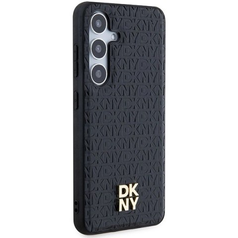 Etui DKNY Leather Pattern Metal Logo MagSafe na Samsung Galaxy S24 - czarne Etui DKNY Leather Pattern Metal Logo MagSafe na Samsung Galaxy S24 - czarne