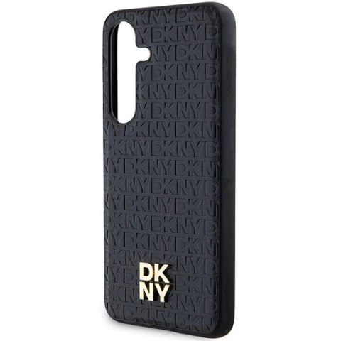 Etui DKNY Leather Pattern Metal Logo MagSafe na Samsung Galaxy S24 - czarne Etui DKNY Leather Pattern Metal Logo MagSafe na Samsung Galaxy S24 - czarne