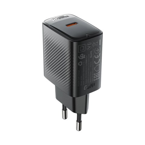 Ładowarka Acefast A104 sieciowa GaN USB-C PD SFC 25W - czarna Ładowarka Acefast A104 sieciowa GaN USB-C PD SFC 25W - czarna