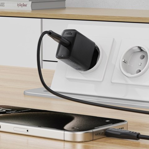 Ładowarka Acefast A104 sieciowa GaN USB-C PD SFC 25W - czarna Ładowarka Acefast A104 sieciowa GaN USB-C PD SFC 25W - czarna