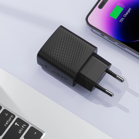 Ładowarka Acefast A104 sieciowa GaN USB-C PD SFC 25W - czarna Ładowarka Acefast A104 sieciowa GaN USB-C PD SFC 25W - czarna