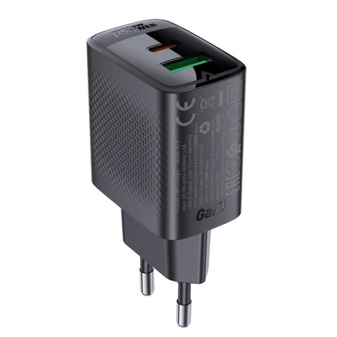 Ładowarka Acefast A78 sieciowa GaN USB-A / USB-C PD 20W - czarna Ładowarka Acefast A78 sieciowa GaN USB-A / USB-C PD 20W - czarna