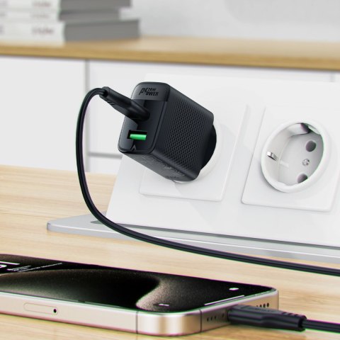 Ładowarka Acefast A78 sieciowa GaN USB-A / USB-C PD 20W - czarna Ładowarka Acefast A78 sieciowa GaN USB-A / USB-C PD 20W - czarna