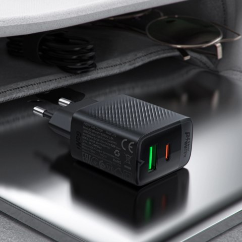 Ładowarka Acefast A78 sieciowa GaN USB-A / USB-C PD 20W - czarna Ładowarka Acefast A78 sieciowa GaN USB-A / USB-C PD 20W - czarna