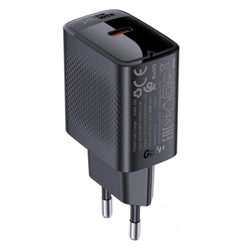 Ładowarka Acefast A82 sieciowa GaN USB-C PD 20W - czarna Ładowarka Acefast A82 sieciowa GaN USB-C PD 20W - czarna