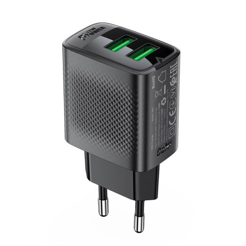 Ładowarka Acefast A86 sieciowa 2x USB-A 12W - czarna Ładowarka Acefast A86 sieciowa 2x USB-A 12W - czarna