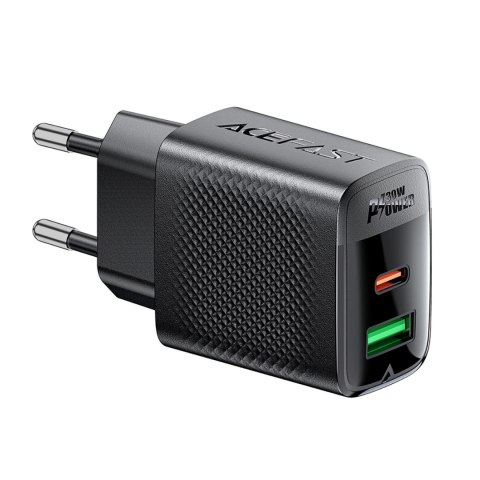Ładowarka Acefast A98 sieciowa GaN USB-A / USB-C PD 30W - czarna Ładowarka Acefast A98 sieciowa GaN USB-A / USB-C PD 30W - czarna