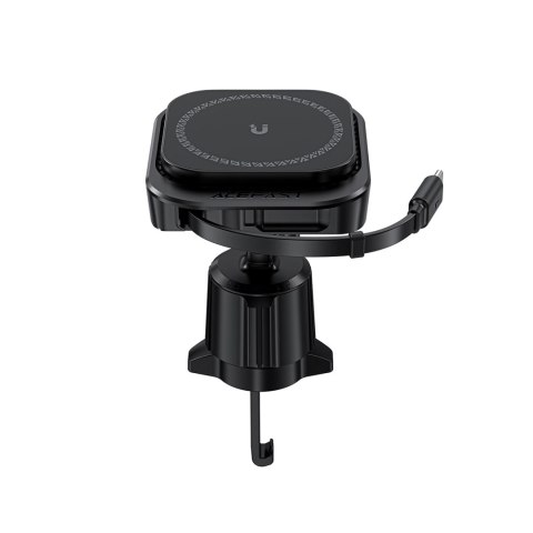Uchwyt Acefast D32 magnetyczny z ładowarką indukcyjną 15W ze zwijanym kablem USB-C na kratkę nawiewu - czarny Uchwyt Acefast D32 magnetyczny z ładowarką indukcyjną 15W ze zwijanym kablem USB-C na kratkę nawiewu - czarny