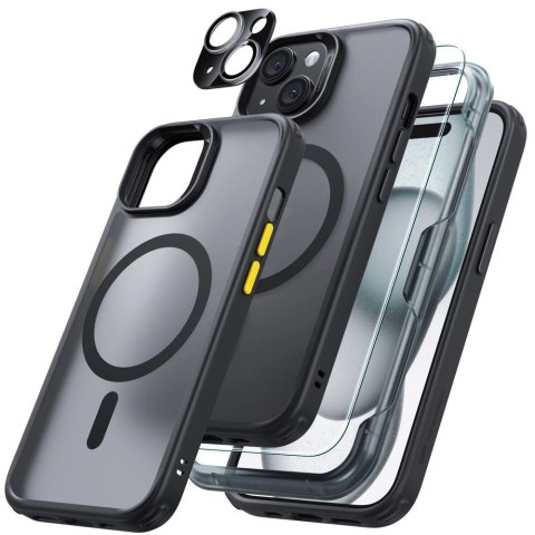 Zestaw ESR Classic Pro Set Halolock MagSafe etui + szkło na wyświetlacz i aparat na iPhone 15 - czarny Zestaw ESR Classic Pro Set Halolock MagSafe etui + szkło na wyświetlacz i aparat na iPhone 15 - czarny