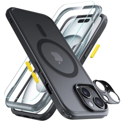 Zestaw ESR Classic Pro Set Halolock MagSafe etui + szkło na wyświetlacz i aparat na iPhone 15 - czarny Zestaw ESR Classic Pro Set Halolock MagSafe etui + szkło na wyświetlacz i aparat na iPhone 15 - czarny