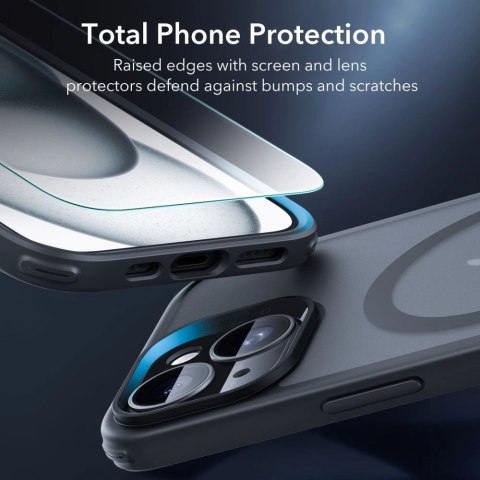 Zestaw ESR Classic Pro Set Halolock MagSafe etui + szkło na wyświetlacz i aparat na iPhone 15 - czarny Zestaw ESR Classic Pro Set Halolock MagSafe etui + szkło na wyświetlacz i aparat na iPhone 15 - czarny