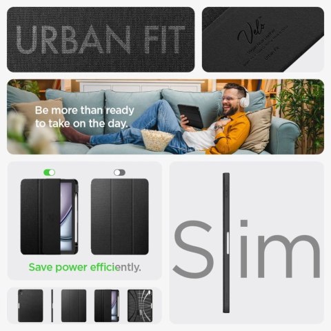 Etui Spigen Urban Fit na iPad Air 10.9'' 4/5 2020-2022 / 11.6'' 2024 - czarne Etui Spigen Urban Fit na iPad Air 10.9'' 4/5 2020-2022 / 11.6'' 2024 - czarne