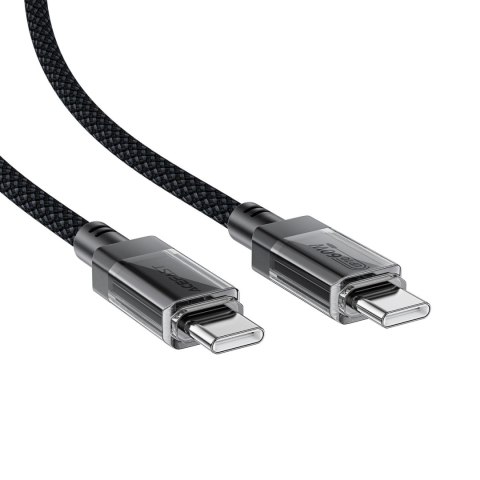 Kabel Acefast C12 USB-C / USB-C PD 60W 480Mb/s z nylonowym oplotem - czarny Kabel Acefast C12 USB-C / USB-C PD 60W 480Mb/s z nylonowym oplotem - czarny
