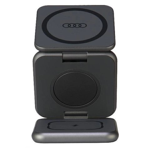 Ładowarka Audi Big Logo indukcyjna składana 3w1 0 - szara Ładowarka Audi Big Logo indukcyjna składana 3w1 0 - szara