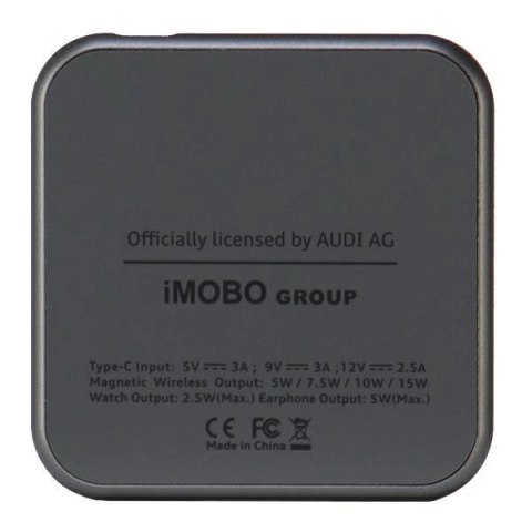 Ładowarka Audi Big Logo indukcyjna składana 3w1 0 - szara Ładowarka Audi Big Logo indukcyjna składana 3w1 0 - szara