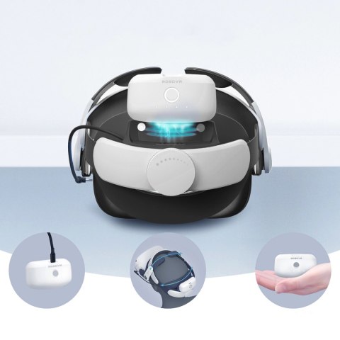 Pasek odciążający BoboVR M2 Pro+ do gogli VR Meta Quest 2 + bateria zewnętrzna B2 - biało-czarny Pasek odciążający BoboVR M2 Pro+ do gogli VR Meta Quest 2 + bateria zewnętrzna B2 - biało-czarny