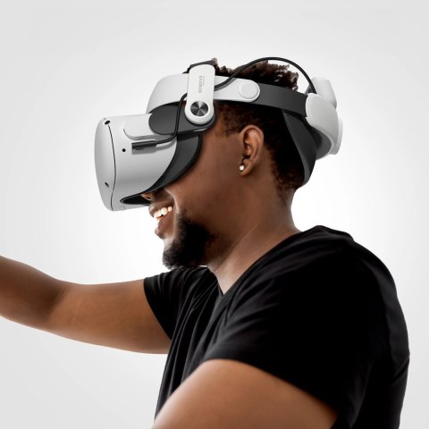 Pasek odciążający BoboVR M2 Pro+ do gogli VR Meta Quest 2 + bateria zewnętrzna B2 - biało-czarny Pasek odciążający BoboVR M2 Pro+ do gogli VR Meta Quest 2 + bateria zewnętrzna B2 - biało-czarny