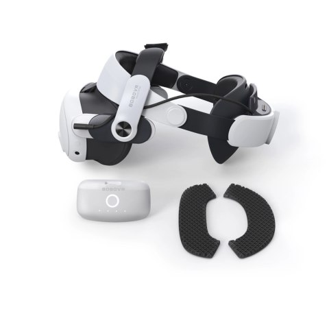 Pasek odciążający BoboVR M3 Pro do gogli VR Meta Quest 3 + bateria BoboVR B2 - biało-czarny Pasek odciążający BoboVR M3 Pro do gogli VR Meta Quest 3 + bateria BoboVR B2 - biało-czarny