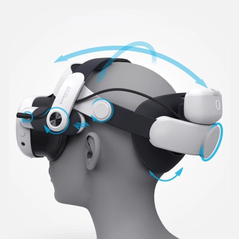 Pasek odciążający BoboVR M3 Pro do gogli VR Meta Quest 3 + bateria BoboVR B2 - biało-czarny Pasek odciążający BoboVR M3 Pro do gogli VR Meta Quest 3 + bateria BoboVR B2 - biało-czarny