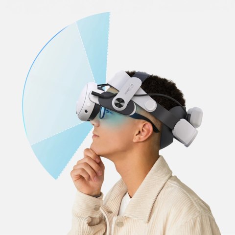 Pasek odciążający BoboVR M3 Pro do gogli VR Meta Quest 3 + bateria BoboVR B2 - biało-czarny Pasek odciążający BoboVR M3 Pro do gogli VR Meta Quest 3 + bateria BoboVR B2 - biało-czarny