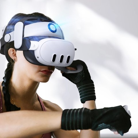 Pasek odciążający BoboVR S3 Pro do gogli VR Meta Quest 3 + bateria zewnętrzna B100 - biało-czarny Pasek odciążający BoboVR S3 Pro do gogli VR Meta Quest 3 + bateria zewnętrzna B100 - biało-czarny