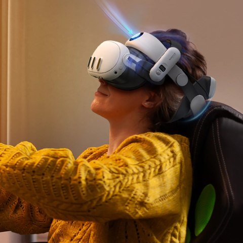 Pasek odciążający BoboVR S3 Pro do gogli VR Meta Quest 3 + bateria zewnętrzna B100 - biało-czarny Pasek odciążający BoboVR S3 Pro do gogli VR Meta Quest 3 + bateria zewnętrzna B100 - biało-czarny