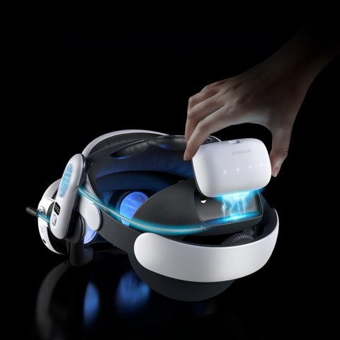 Pasek odciążający BoboVR S3 Pro do gogli VR Meta Quest 3 + bateria zewnętrzna B100 - biało-czarny Pasek odciążający BoboVR S3 Pro do gogli VR Meta Quest 3 + bateria zewnętrzna B100 - biało-czarny