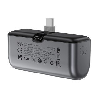 Powerbank Acefast M9 5000mAh USB-C (męski) / USB-C (żeński) PD 20W - czarny