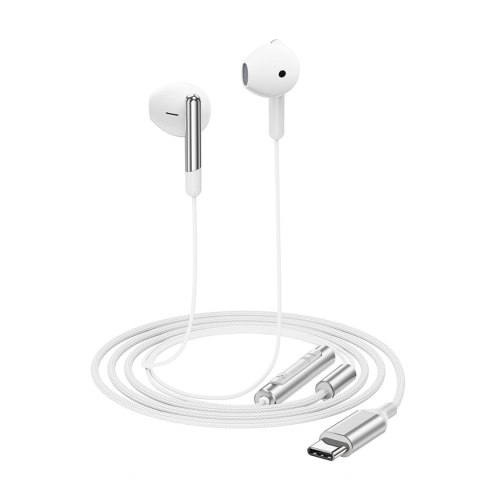 Słuchawki Acefast L3 przewodowe USB-C z mikrofonem - białe Słuchawki Acefast L3 przewodowe USB-C z mikrofonem - białe
