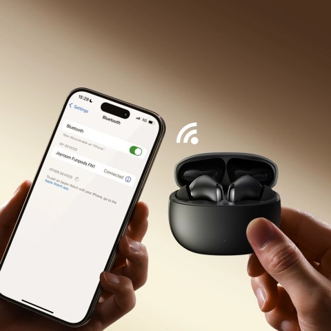Słuchawki Joyroom Funpods JR-FN1 bezprzewodowe douszne TWS Bluetooth 5.4 ANC ENC - czarne Słuchawki Joyroom Funpods JR-FN1 bezprzewodowe douszne TWS Bluetooth 5.4 ANC ENC - czarne