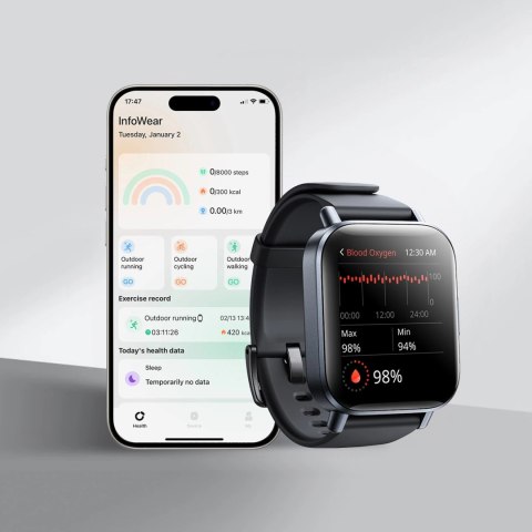 Smartwatch Joyroom Fit-Life JR-FT3S z funkcją odbierania połączeń - szary Smartwatch Joyroom Fit-Life JR-FT3S z funkcją odbierania połączeń - szary
