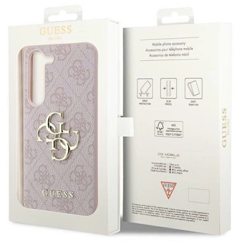 Etui Guess 4G Big Metal Logo na Samsung Galaxy A55 - różowe